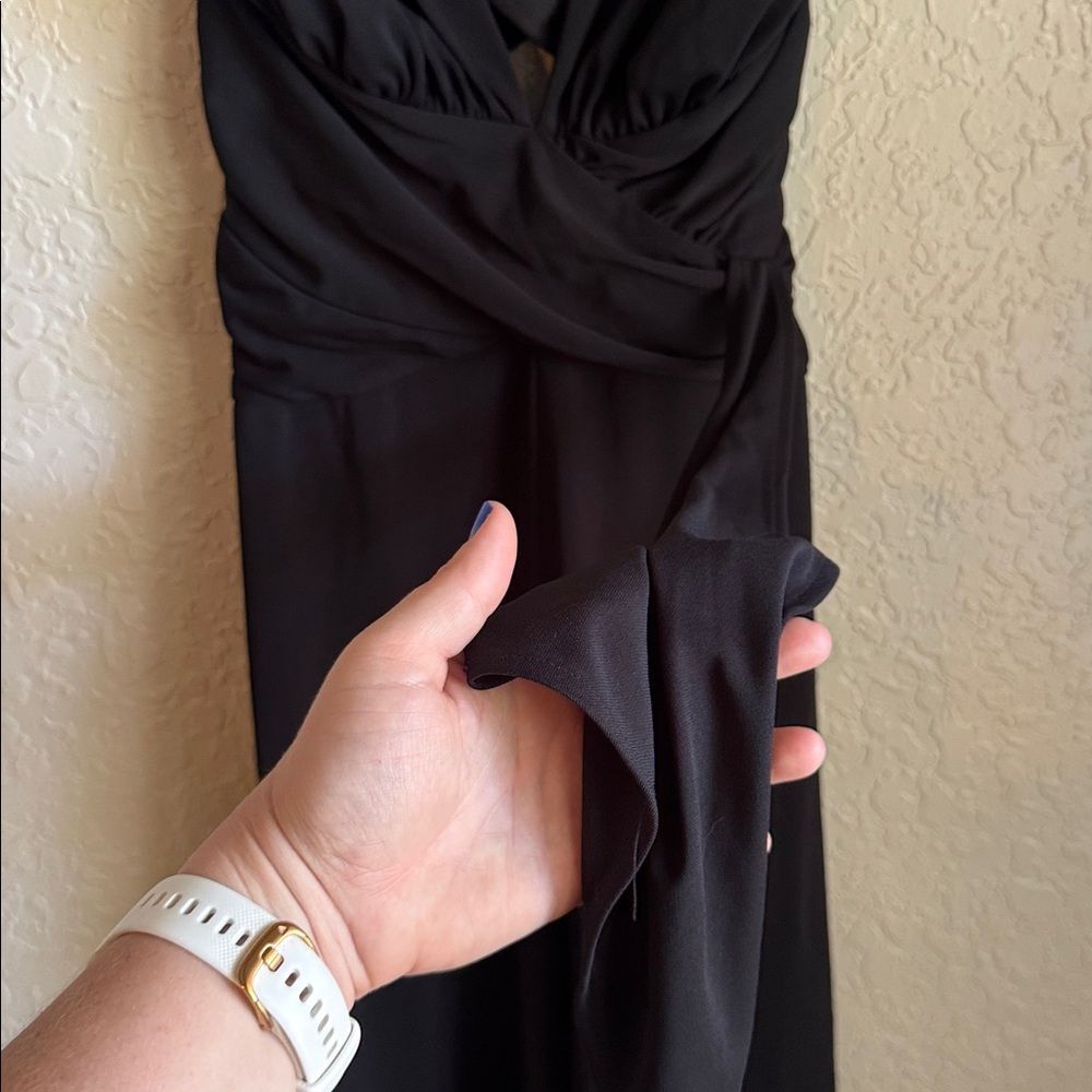 White House Black Market Black Sleeveless Dress Open Back Crisscross Size 2 - Picture 3 of 8